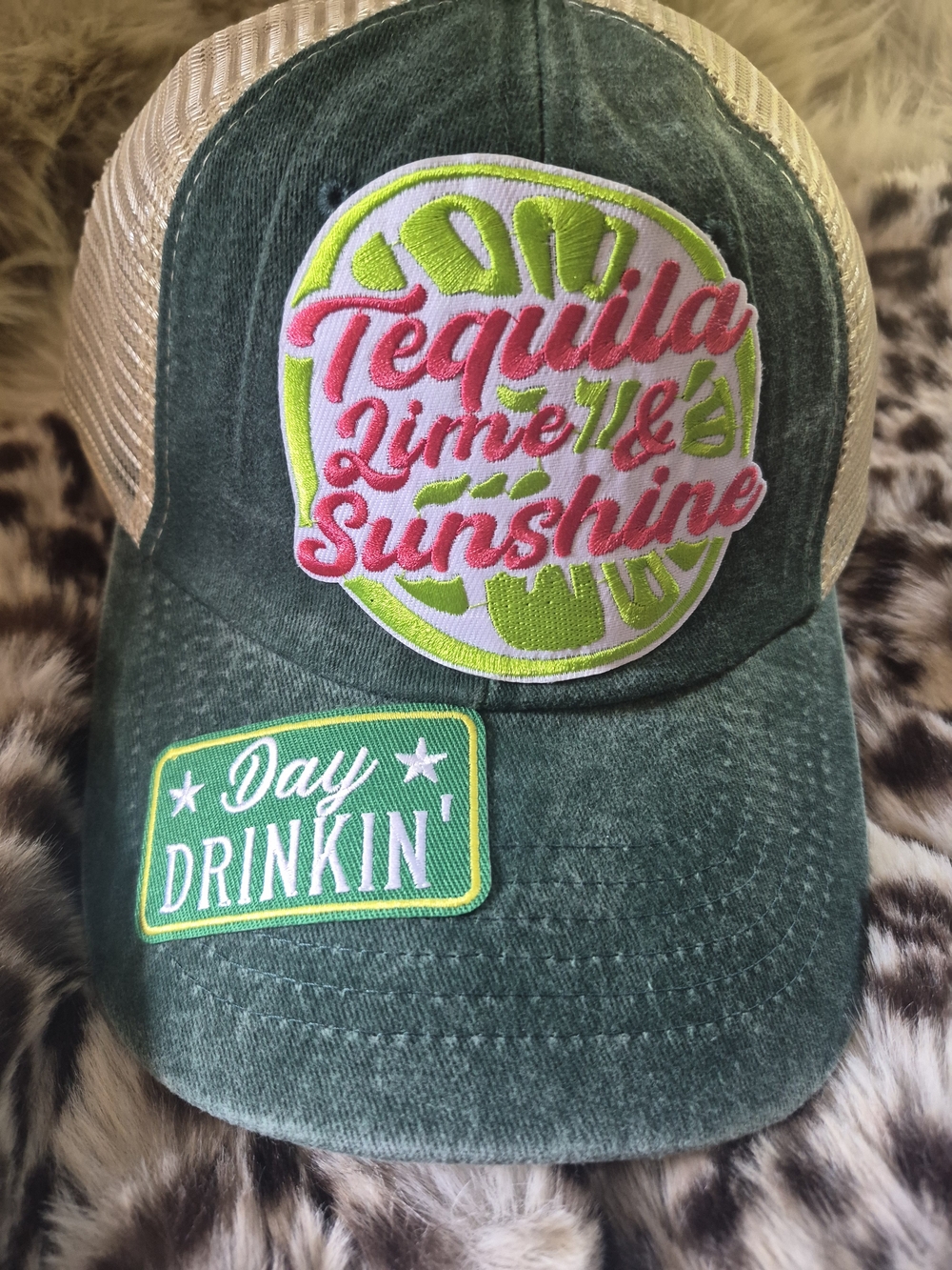 Tequila Lime & Sunshine Green Trucker Hat - Day Drinkin'